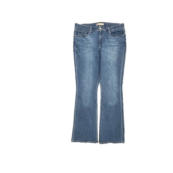 Signature By Levi Strauss Mid Rise Bootcut Women's size 14 Dark Blue Denim Jeans - Picture 1 of 6